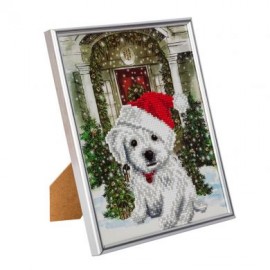 Craft Buddy Crystal Photo Frame Kit - Festive Pup 21cm x 25cm