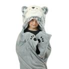 Cozy NOXXIEZ Husky Animal Hooded Cuddle Blanket 130 X 100 CM