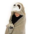 Cozy NOXXIEZ Sloth Animal Hooded Cuddle Blanket 130 X 100 CM